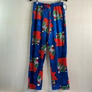 WB Men’s Tom & Jerry Santa Hat Printed Microfleece Pajama Pants Medium NWT